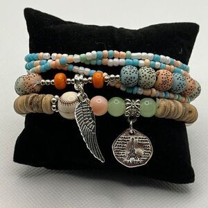 Brand New!! Beaded bracelet with charms bundle